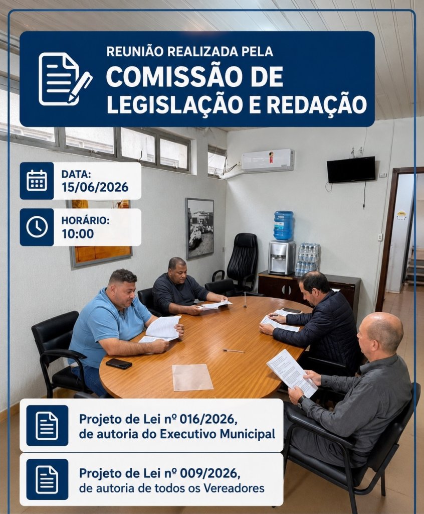 Comissão de Legislação e Redação emite parecer favorável a dois projetos de lei